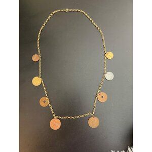 Vintage Money Coin Necklace Around the World Britain Netherlands++